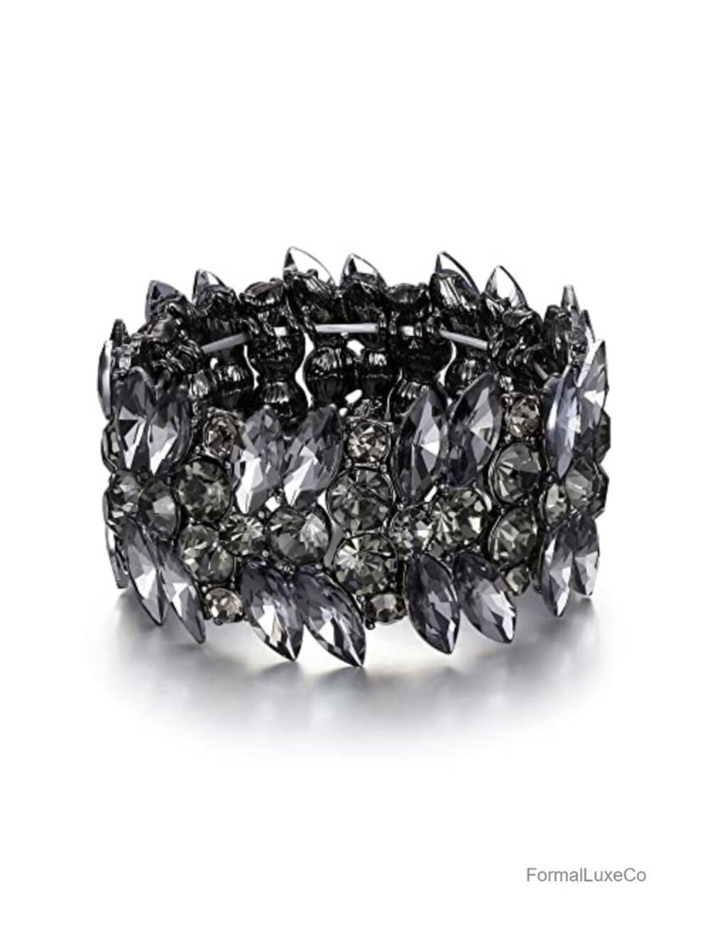 Marquise Crystal Art Deco Stretch Bracelet Women Wedding Bridal